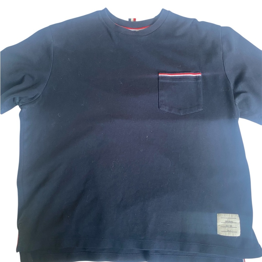 THOM BROWNE Logo-Appliquéd Striped Cotton-Jersey T-Shirt